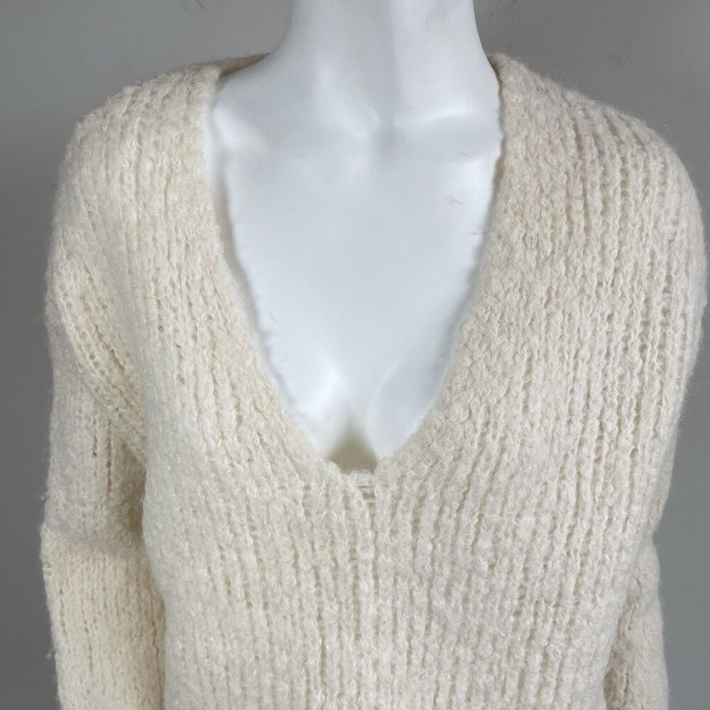 Rag & Bone Womens L‎ Alpaca Bouclé Chunky Sweater Freda Cozy Luxury Preppy - Picture 2 of 13